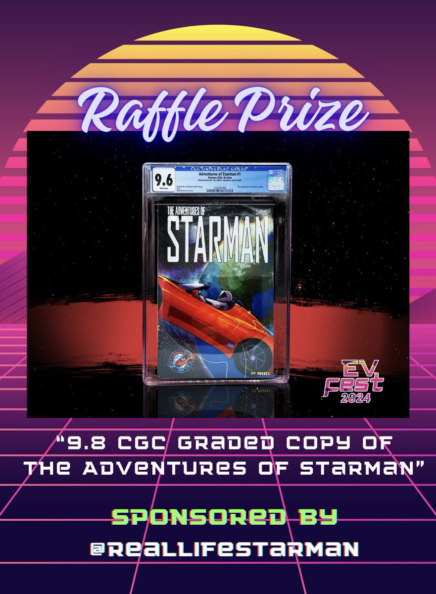 EV FEST RAFFLE PRIZE!! 🔥🔥 Check out this awesome raffle prize sponsored by @RealLifeStarman! Every raffle ticket 🎟️ purchased for @LBCityCollege fundraiser will benefit the Automotive Technology school program and give you chance to win “9.8 CGC Graded Copy of The Adventures…