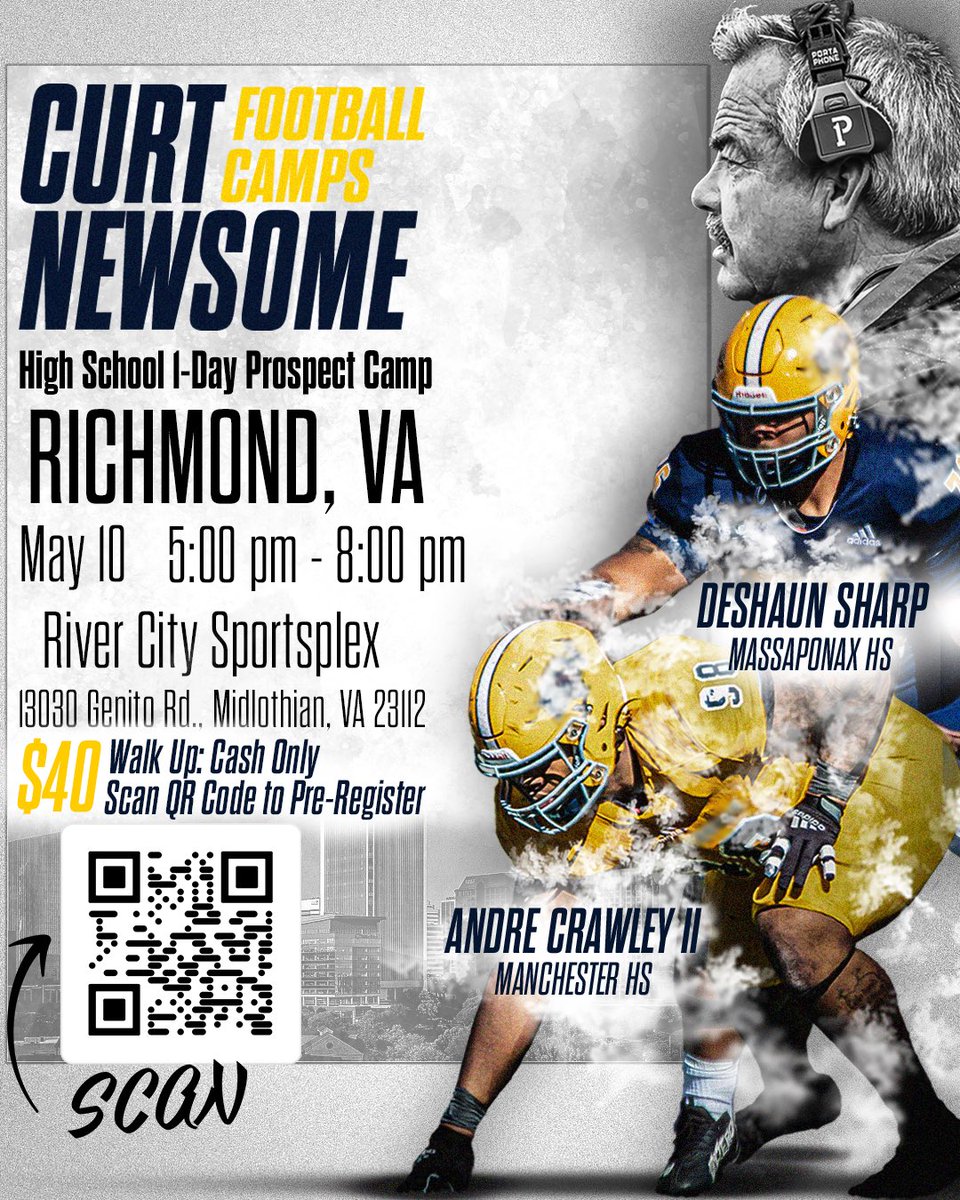 🚨We are headed to the8️⃣0️⃣4️⃣🚨 Grades 9-12 register early to confirm Your Spot🔥 📅: May 10th 🏟️: River City Sportsplex 🔗: Scan the QR Code or hit register.ryzer.com/camp.cfm?ID=27… #CNFC #ProspectCamp