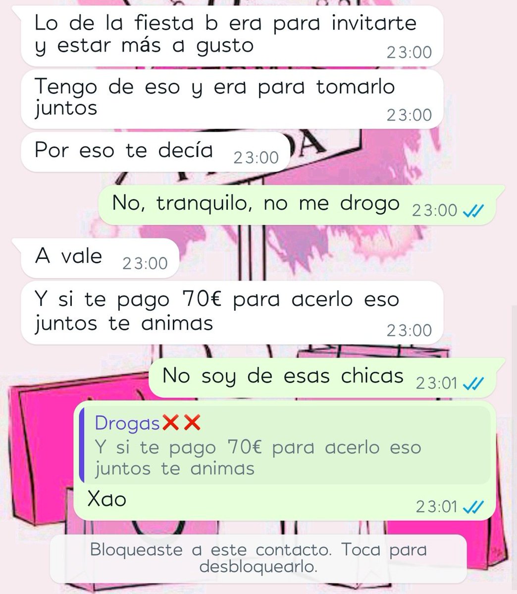 A diario recibo este tipo de propuestas. O las de " si te doy 100€ más, lo hacemos a pelo? Estoy sano, soy joven y dotado".
Me da igual quien seas, el dinero que me ofrezcas, y lo guapo que seas. Lo de #NoesNo se les ha olvidado porque lo decimos? Me quitan las ganas!!