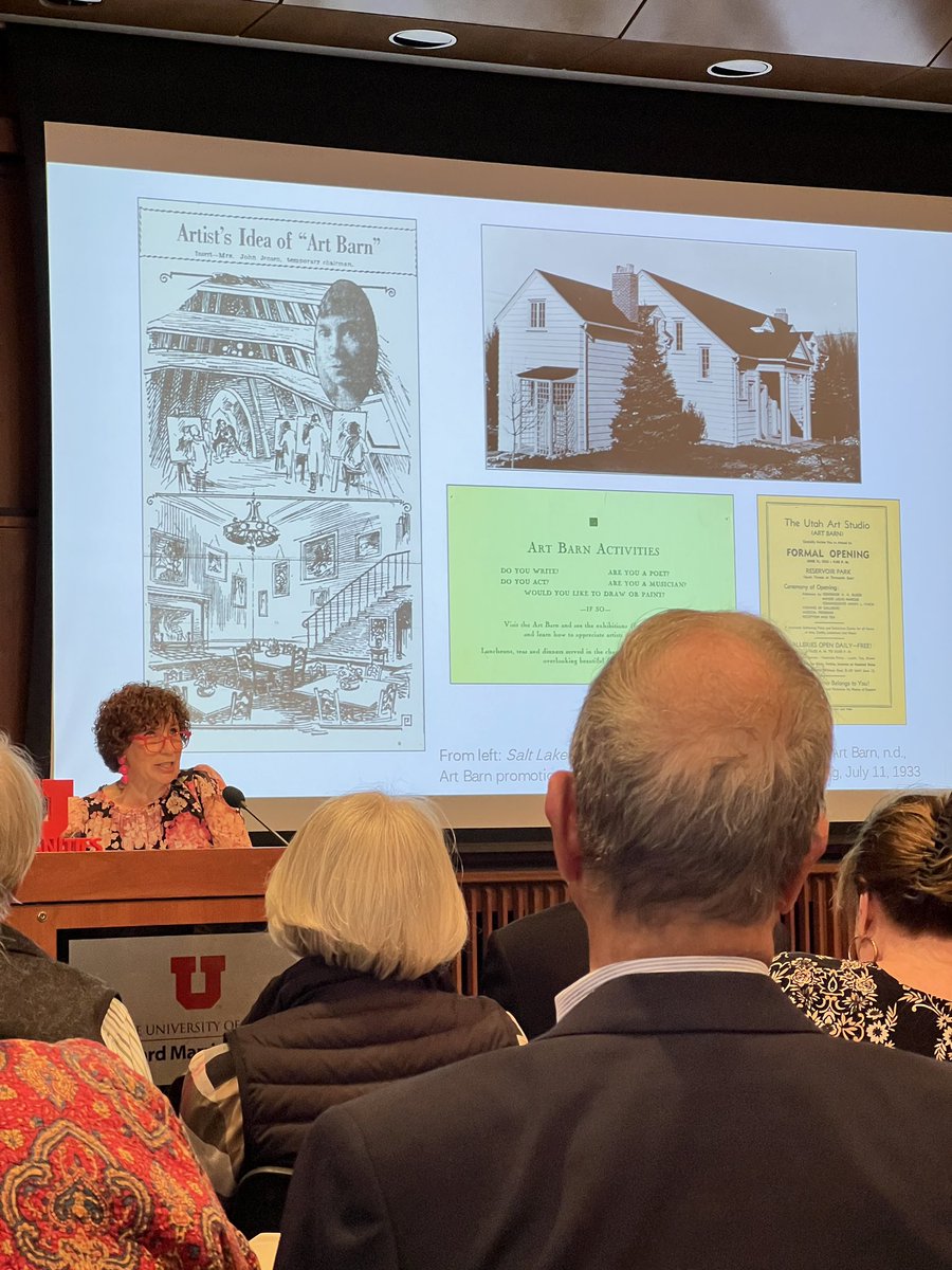 Such a fantastic lecture given by Dr. Heather Belnap from @BYU about the history of women artists in Utah! Thank you @MarriottLibrary, and be sure to delve into the Aileen H. Clyde archive here: exhibits.lib.utah.edu/s/aileen-h-cly…