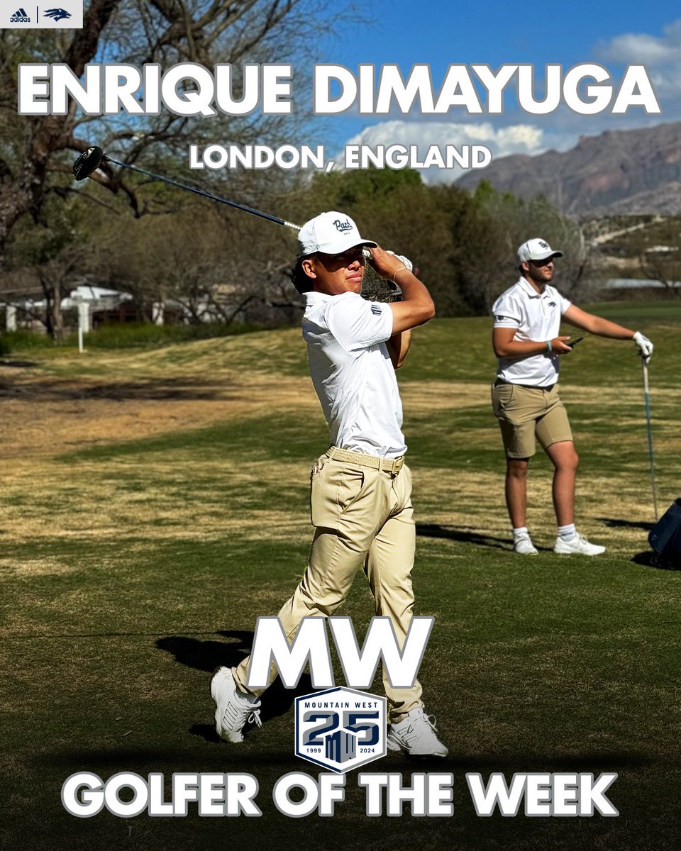 𝐒𝐭𝐫𝐢𝐜𝐭𝐥𝐲 𝐛𝐮𝐬𝐢𝐧𝐞𝐬𝐬 💼 After securing the individual title at the Gaucho Invitational with a score of 204 (-12), Enrique Dimayuga is your MW Men’s Golfer of the Week! #BattleBorn