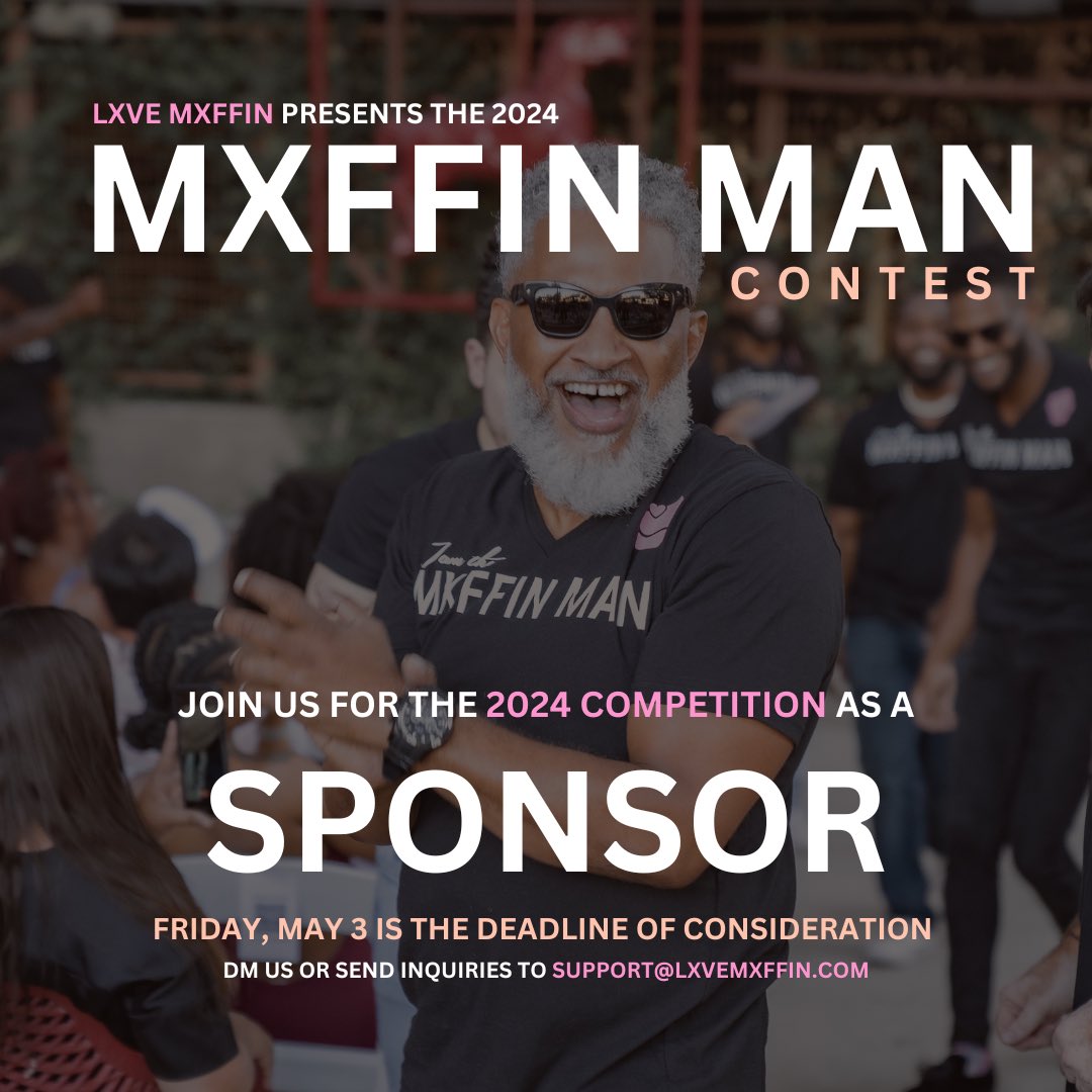 lxvemxffin's tweet photo. Interested in sponsoring the 2024 MXFFIN MAN Contest? We have options available to accommodate any business size or inquiry down on Drury Lane. Shoot us a DM or inquire via email by Friday, May 3 🧁 #lxvemxffin #mxffinman https://t.co/y5xLmmKSLX
