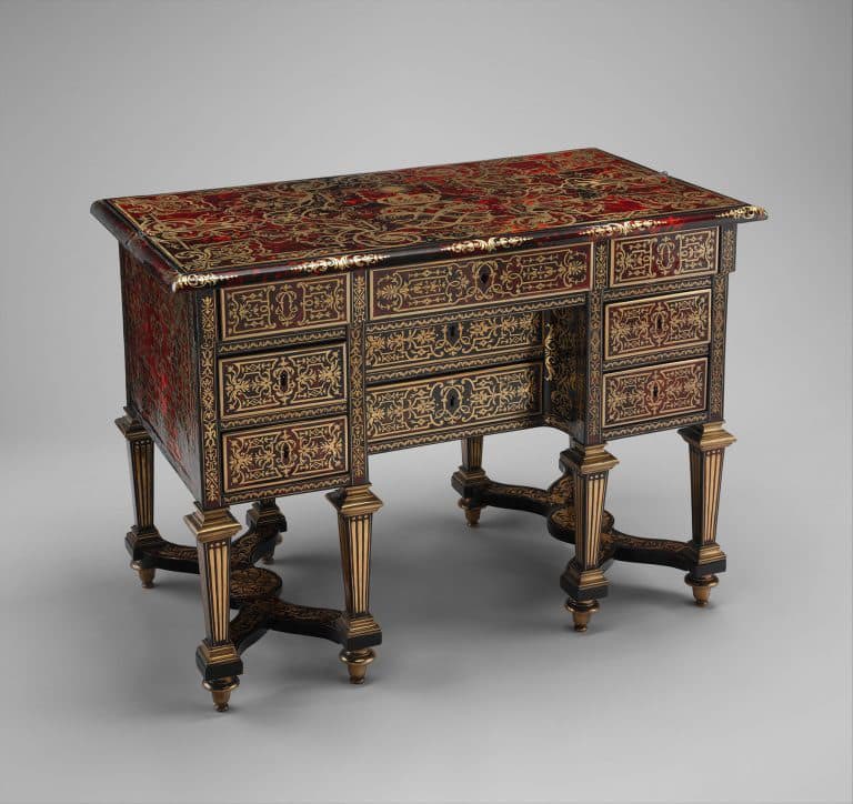 #ObjectsOfTheDay: This small desk with a folding top, circa 1685 A.D., by the Dutch-born cabinetmaker Alexandre-Jean Oppenordt, is one of the few extant pieces of furniture made for King Louis XIV’s personal use.