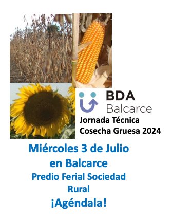 !Agéndalo! Jornada Técnica 2024 Cosecha Gruesa Banco de Alimentos de Balcarce, Miércoles 3 Julio en Predio Ferial Sociedad Rural Balcarce, mas info en próximos días @BDABalcarce @SocRuralBalcarce <a href="/AIABalcarce/">Asociación de Ing. Agr. Balcarce</a> <a href="/INTABalcarce/">INTABalcarce</a> <a href="/fcabalcarce/">FCABalcarce - UNMDP</a> <a href="/CiafbaSudeste/">CIAFBA REGIÓN SUDESTE</a> <a href="/AapreMDQFangio/">Aapresid MDQ-JM Fangio</a> <a href="/aapresidneco/">Aapresid Necochea</a>