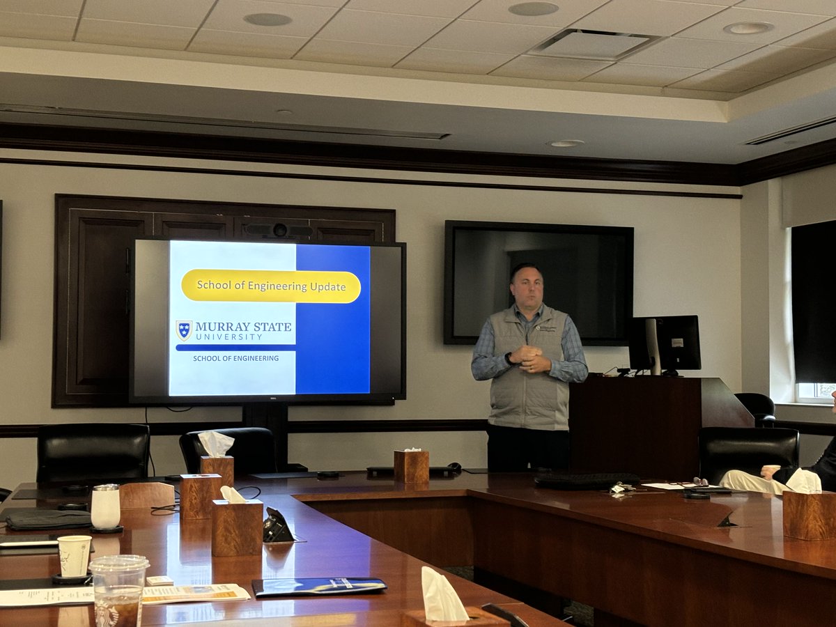 A great day today in Henderson, as Director of our School of Engineering Dr. Jamie Rogers (pictured) along with Director of our Center for Economic and Entrepreneurial Development Chris Wooldridge spoke with industry leaders at Henderson Community College. #GoRacers