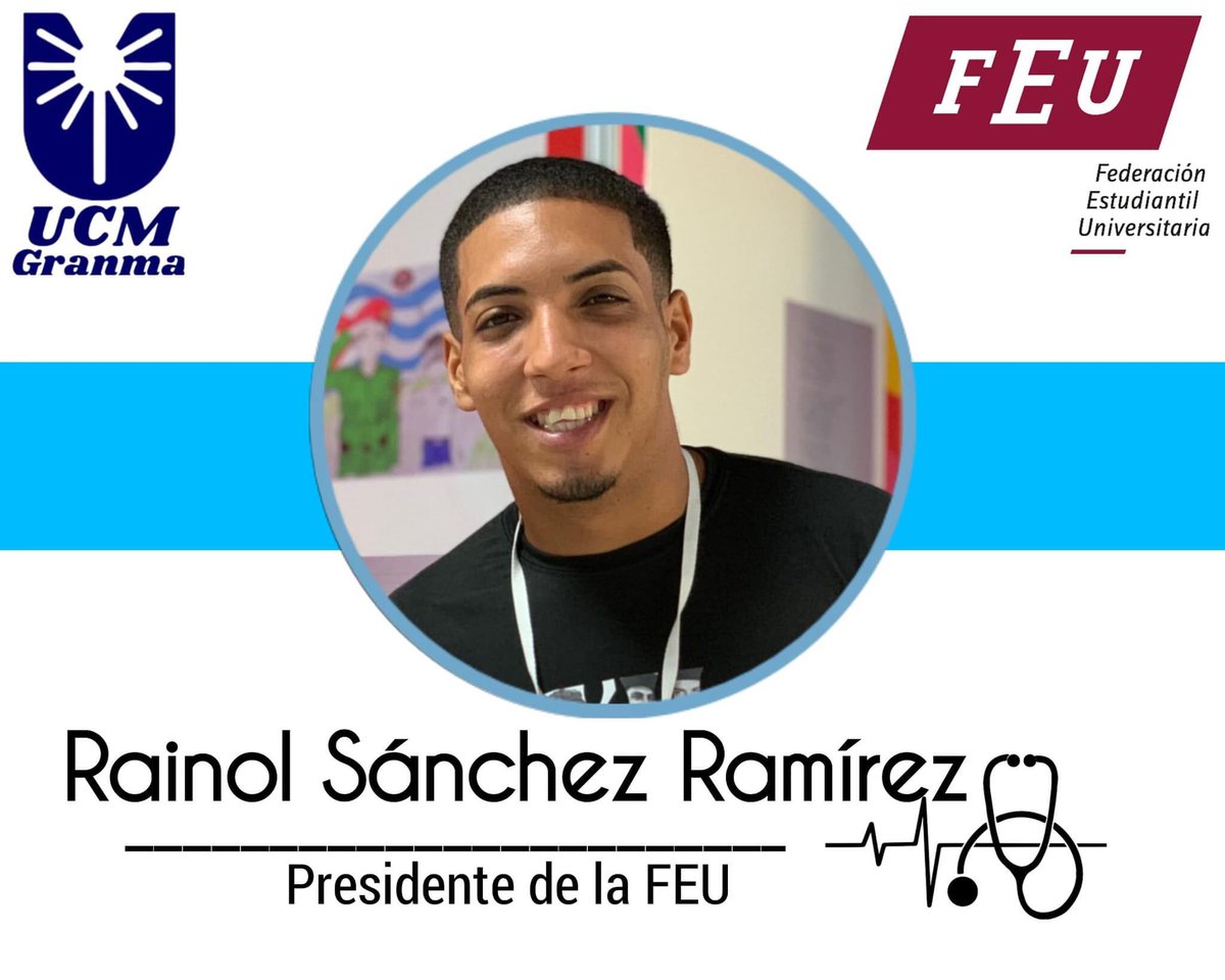 ✊🏻❤️🇨🇺 Resulta reelecto por 2da ocación como Presidente de la FEU en la Universidad de Ciencias Médicas de Granma el estudiante de 4to año de la carrera de Medicina @RainolSanchez 🥳🥳🥳
.
.
.
#FEUdeCuba