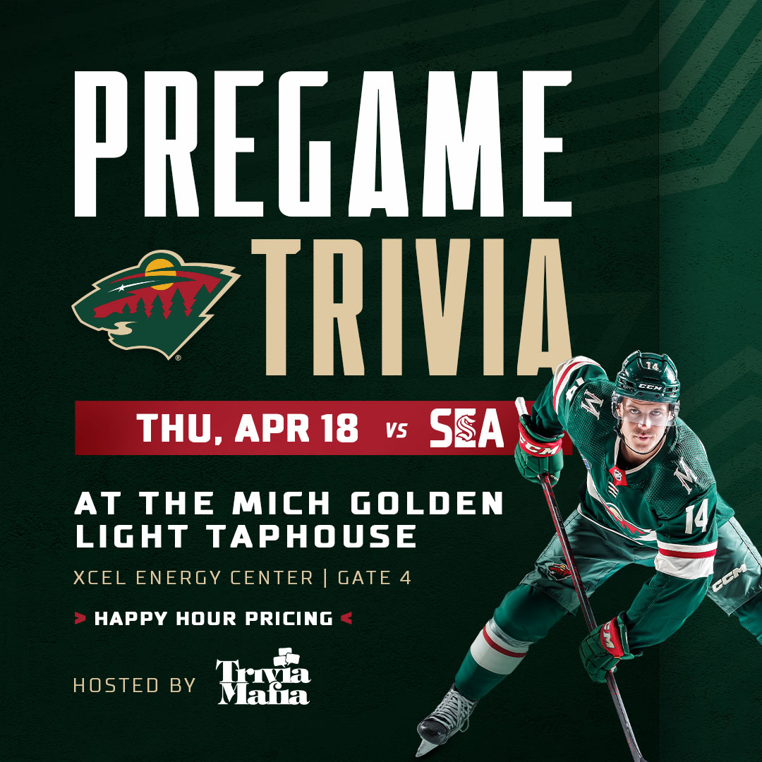 Speaking of hockey butts, we've got more pregame trivia for you before the @mnwild game on Thursday, Apr. 18! Make sure to buy your tickets before the game. ticketmaster.com/event/06005EDB…