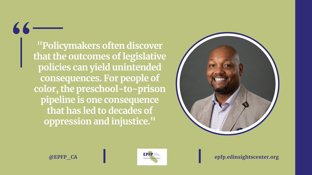 Read about how Khieem Jackson is calling for innovative changes in policy to combat the preschool-to-prison pipeline and promote equitable education for all students in our recent Fellowship Insights blog series. edinsightscenter.org/fellowship-ins… #EducationEquity