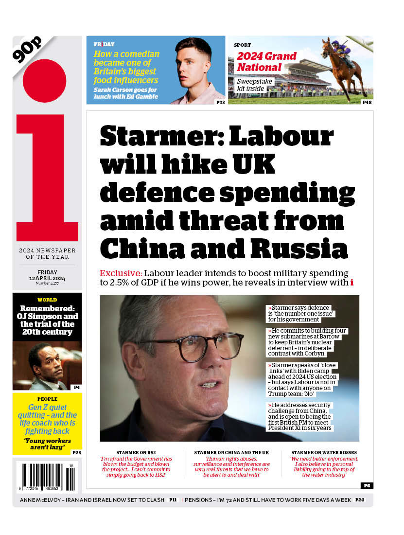 @theipaper Our interview with Keir Starmer is on the front of tomorrow's @theipaper - or read online now with a digital subscription: inews.co.uk/subscribe