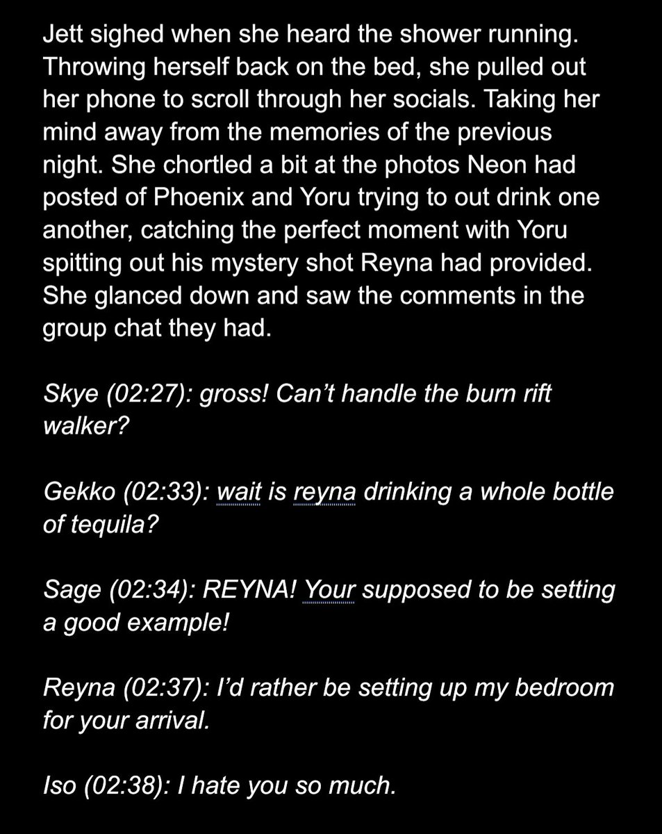 Preview to that Jett/Raze one shot. Have to throw my Reyge content in there :3 

Also Iso being a protective little brother to Sage. ☺️