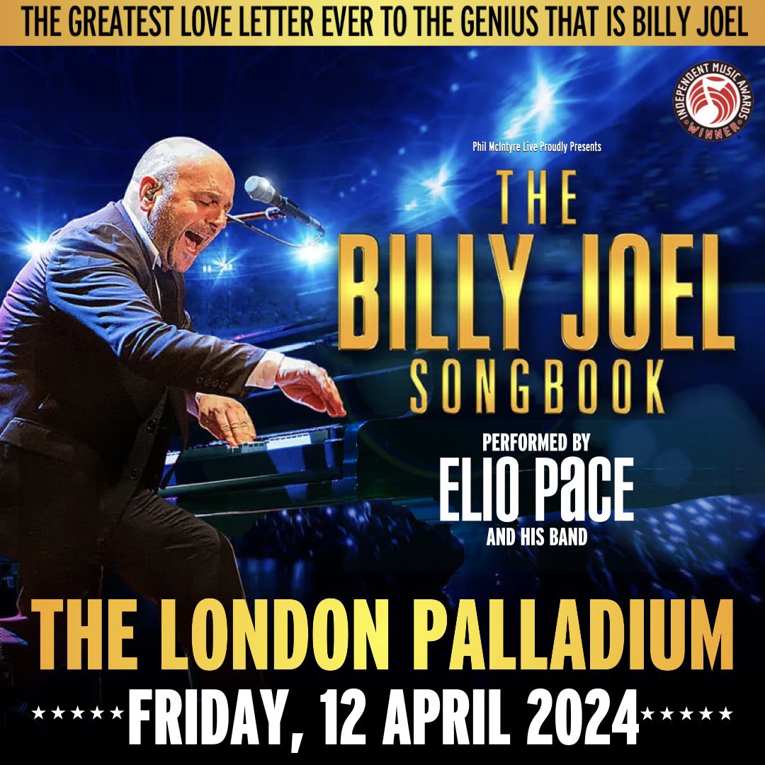Feels like Christmas Eve!🎅🏻🎄🎁

All my life I dreamt of headlining at the @LondonPalladium! 💫 See you all tomorrow night! 🎹

Last few #TheBillyJoelSongbook tickets from ELIOPACE.COM 🏃‍♀️🏃‍♂️

#BillyJoel @billyjoel