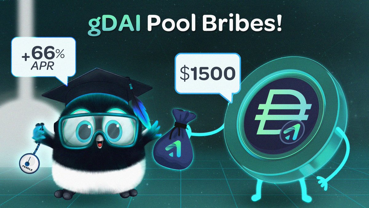 Are you looking for #RealYield opportunities in stablecoins?👀 @Gainsnetwork_io has got your back through the Penpie Bribery Market! This epoch, voters of the $gDAI pool will share 1,500 $USDC, which offers a 66% APR!💡 Cast your vote and indulge in $USDC rewards now!⚡️