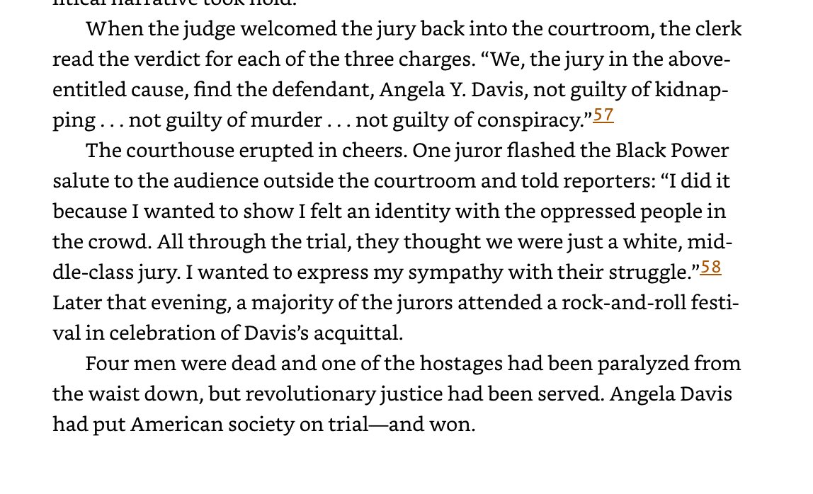 It didn’t start with OJ. In 1972, a Bay Area jury acquitted Angela Davis for explicitly racial and political reasons. From my book: