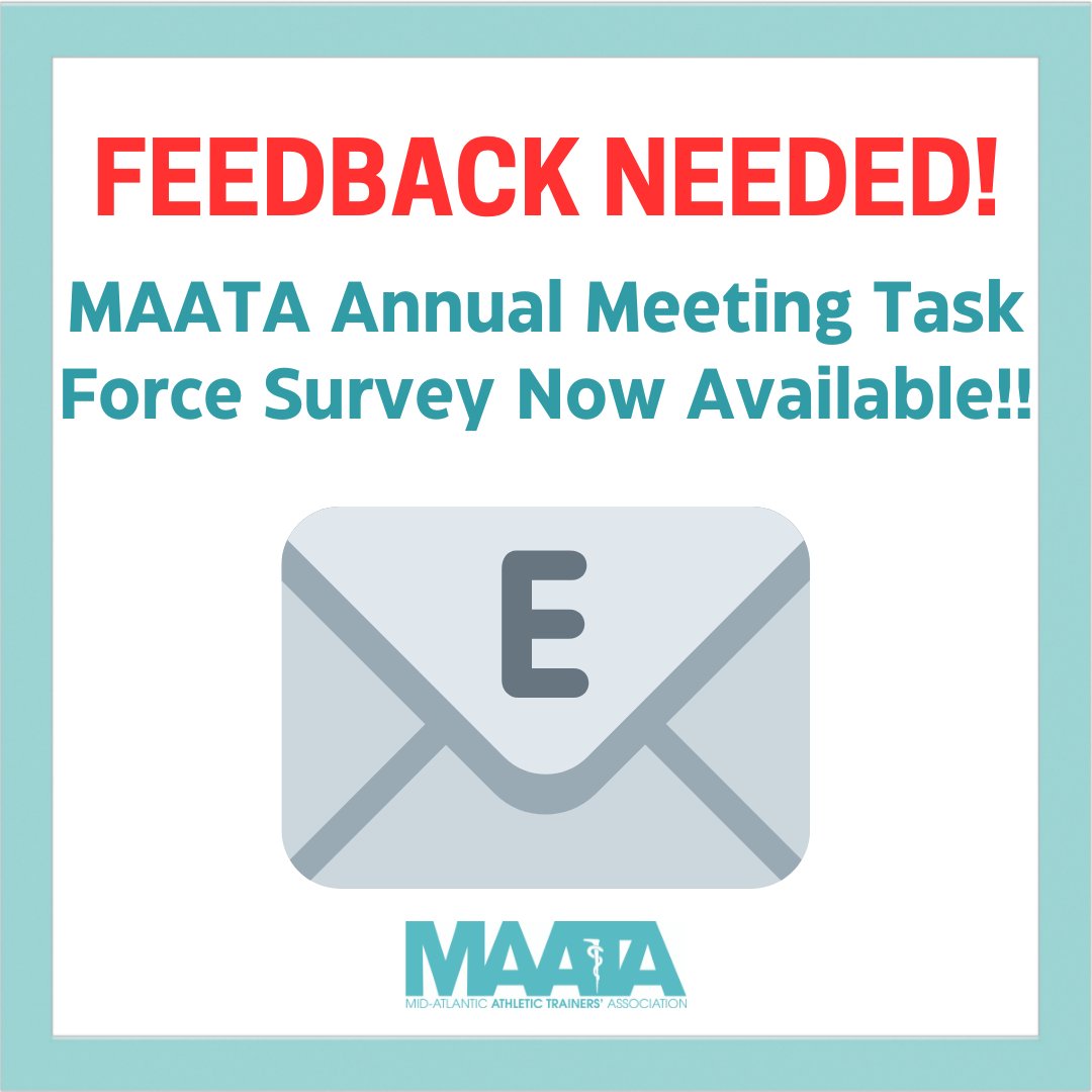 MAATA members your feedback is needed!! 🗣️The Annual Meeting Task Force created a survey to get your feedback regarding the MAATA Annual Meeting and Clinical Symposium. This survey is now available and in your email inboxes! We would love to hear from everyone you! #D3MAATA