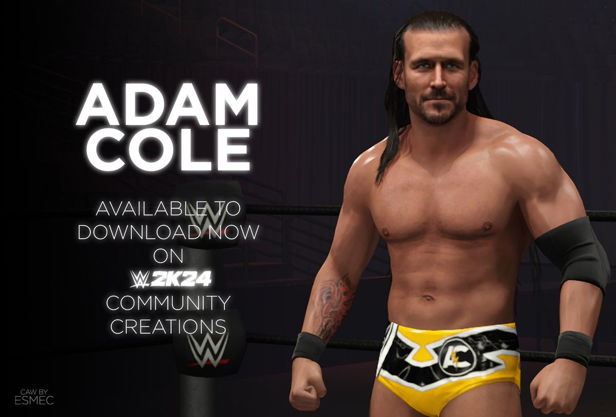 #WWE2K24 @AdamColePro caw are now available to download on cc.
Use search tag #ESMEC