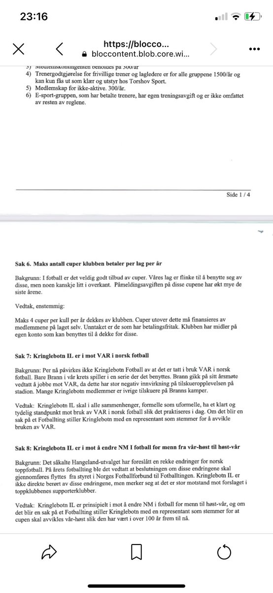 Det er så nydeleg når lokale breddeklubbar fattar årsmøtevedtak mot VAR! Kringlebotn er anti-VAR.