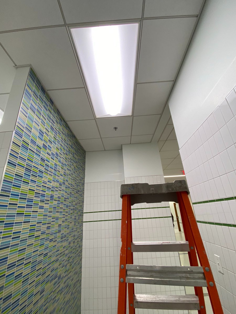 Our teams are in @dcpublicschools, lighting up every space—from bathrooms to entryways. 💡Minor fixes like this provide safety and security in our school spaces, and our teams are focused on repairs and getting it done right. 📸Murch ES #DGSAtWork