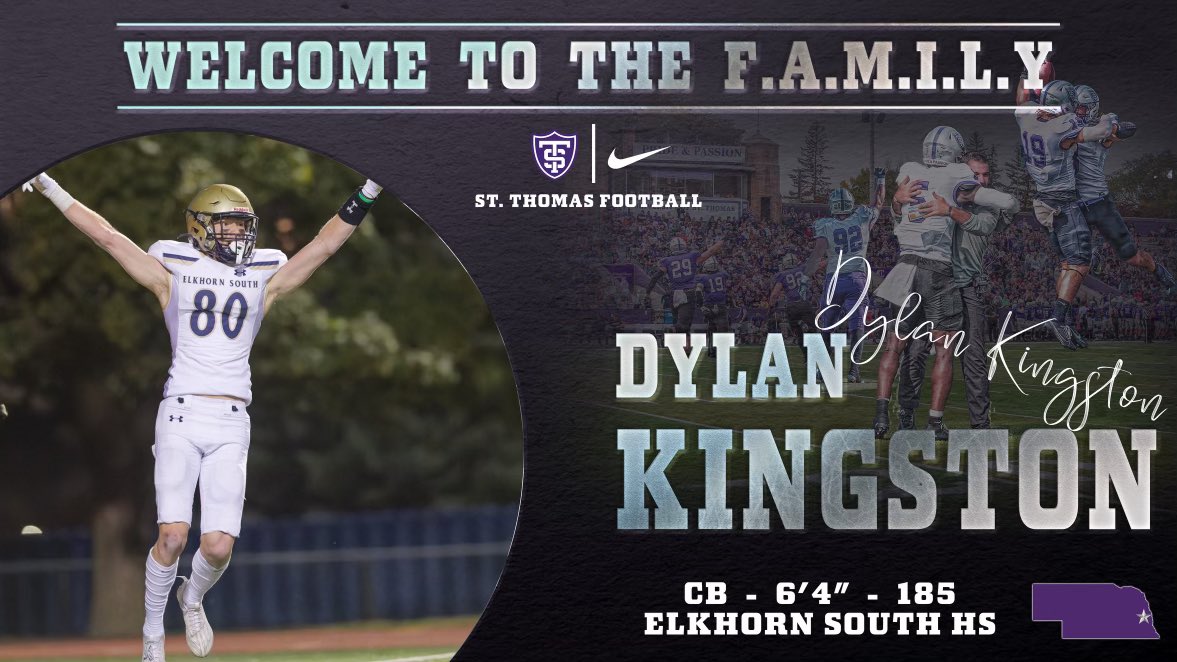 I’m excited to announce my commitment to the University of St. Thomas to continue my academic and athletic career. I would like to thank my family, friends, coaches and teammates for helping me get to this point