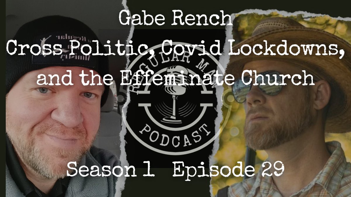 About an hour from now, make sure to catch the 29th episode of Season 1 of The Regular Man Podcast @RegManMinistry as Gabe Rench @GMRench  joins me to talk about Cross Politic @CrossPolitic the draconian and illegal lockdowns during the covid shamdemic, his arrest and successful