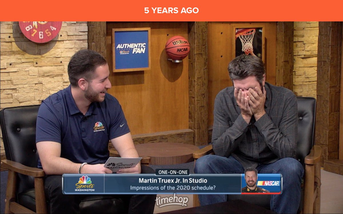 I don’t remember what I asked but I guess it made @MartinTruex_Jr feel some type of way 😂 good times back at @NBCSWashington when MTJ visited D.C.