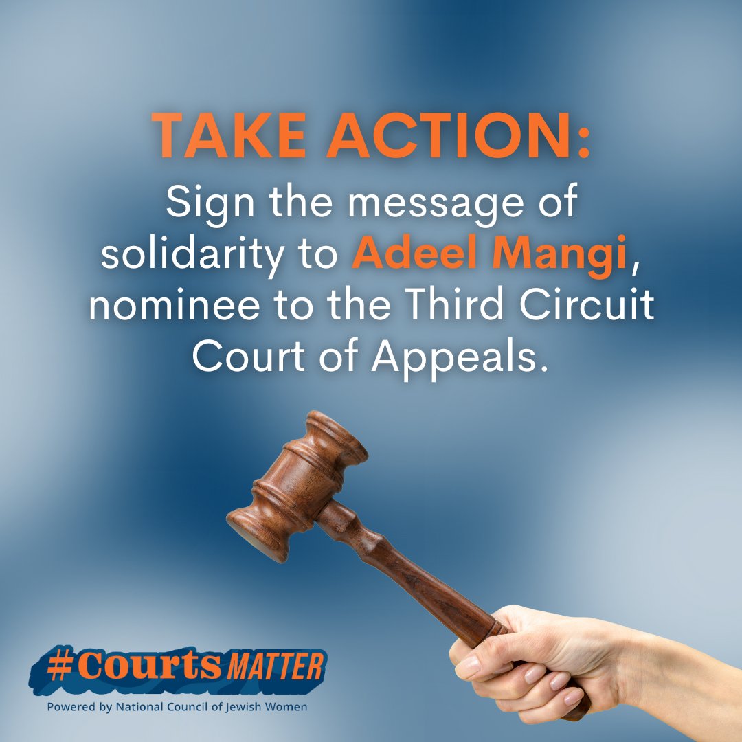 Join our message of solidarity to Adeel Mangi, a highly qualified nominee for our federal courts who continues to face unprecedented & relentless Islamophobic attacks. Stand up to hate by signing today: #ConfirmMangi #CourtsMatter
ncjw.org/act/action/sig…