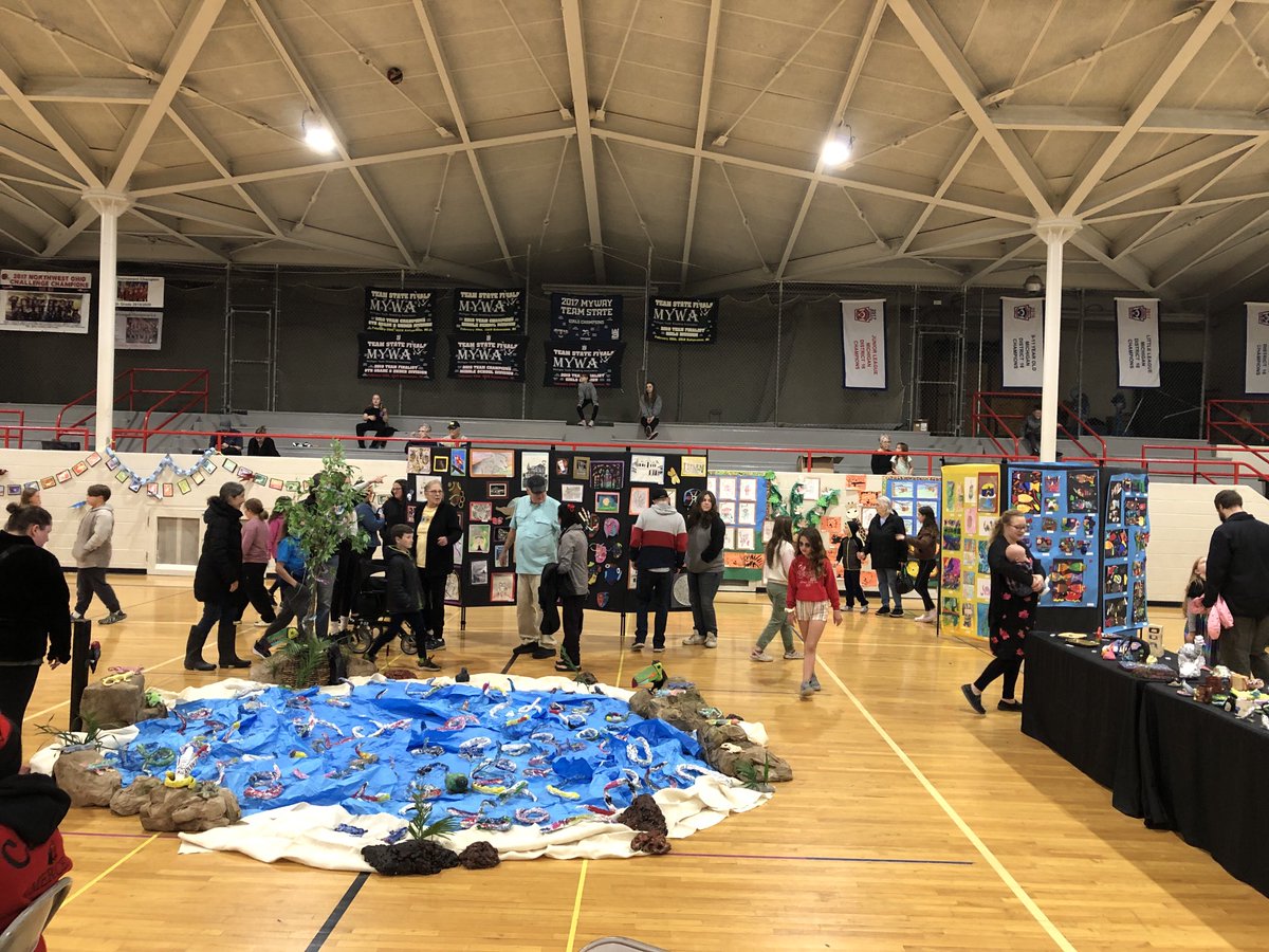 Clinton pre-k to 12 grade district art show at the Middle School Gymnasium is the place to be! We are open until 8pm. ⁦<a href="/CCSredwolves/">Clinton Community Schools</a>⁩ ⁦<a href="/CMSredwolves/">Clinton Middle School</a>⁩