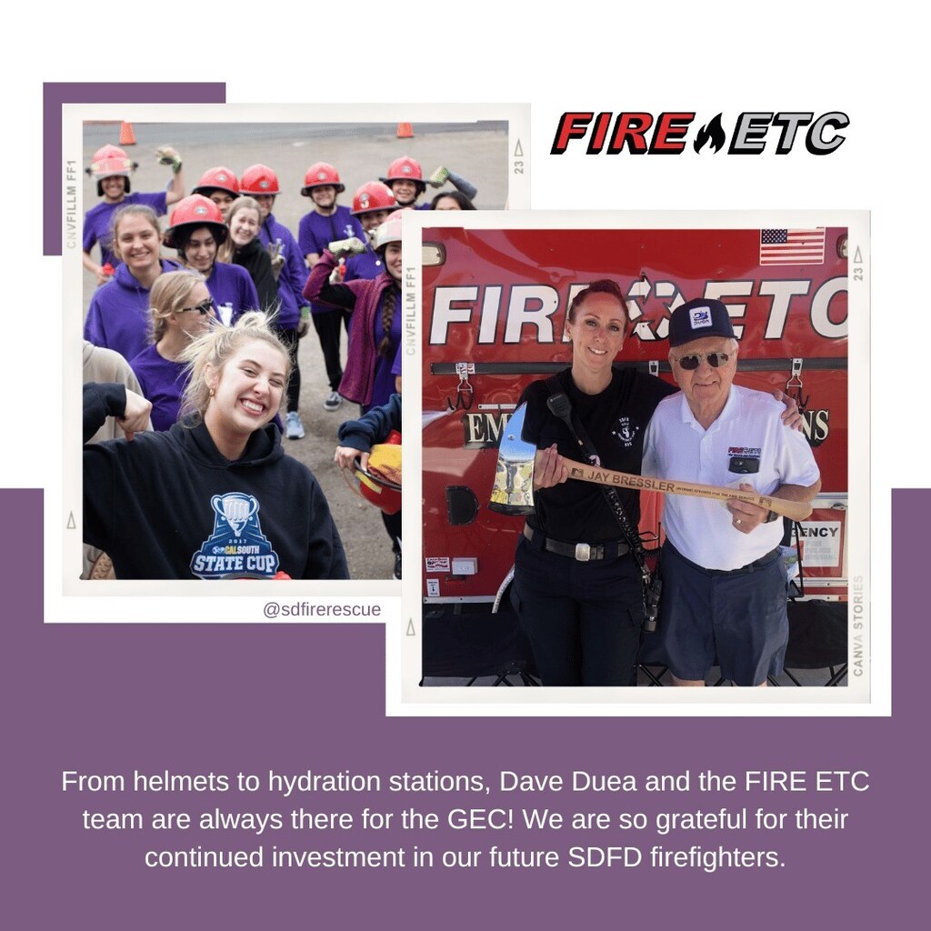 🔥 Honoring the steadfast support of @fire_etc! Since 2017, Dave Duea and his team have been the backbone of the @girlsempowermentcamp hosted by the @sandiegofiredept and the #sdfirerescue, fueling dreams and igniting passion in the hearts of future San Diego firefighters. Tha…
