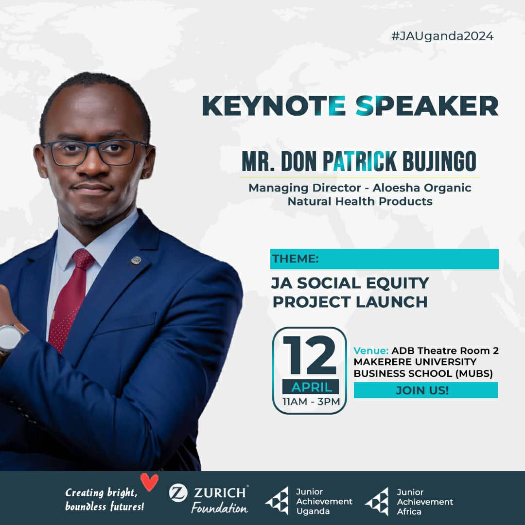 Are you a youth changemaker? Then miss not an opportunity to be part of @JA_Uganda Social Equity Program launch at MUBS on April 12th 2024. This is transformative!!! #CreatingBrightBoundlessFutures @zfoundation @ja_Africa @jaworldwide @rmtumalize @douglaslwangaug