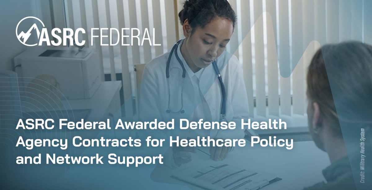 We have been awarded two contracts by the @DoD_DHA to further healthcare for U.S. service members and their families. Our team will help manage the Health Readiness, Policy, and Oversight (HRP&O) and DHA Enterprise Network Support Services (DENSS). #ASRCFederal