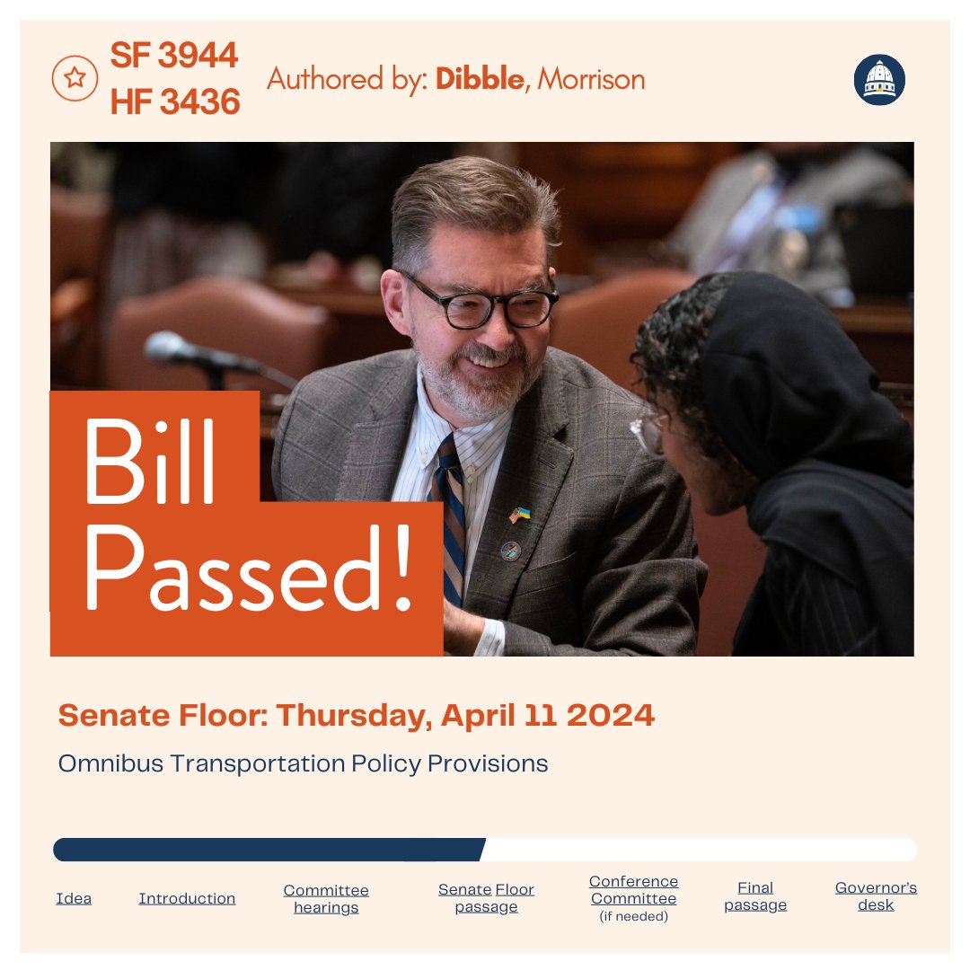 BILL PASSED! Today's transportation policy bill represents a bipartisan effort to make our roads safer and build on last year’s historic investments in roads, bridges and transit that will help reshape and strengthen our transportation system for generations to come.
