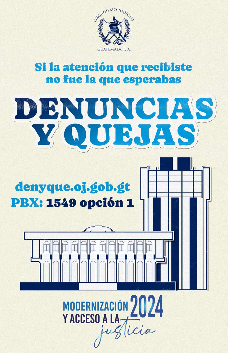 #DenunciasYQuejas ➡️ PBX 1549 opción 1 #AccesoALaJusticia #OJ