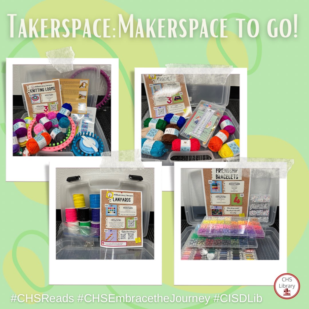Trisha Goins (@heartinlife) on Twitter photo Something I have been working on: creating Makerspace kits for students to take home for more time to explore something new. #CHSReads #CHSEmbracetheJourney #CISDLib <a href="/CoppellHigh/">🏫 Coppell High School 📚</a> <a href="/cisdlib/">Coppell ISD Libraries</a> Something I have been working on: creating Makerspace kits for students to take home for more time to explore something new. #CHSReads #CHSEmbracetheJourney #CISDLib <a href="/CoppellHigh/">🏫 Coppell High School 📚</a> <a href="/cisdlib/">Coppell ISD Libraries</a>