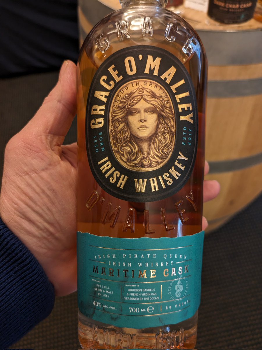 What a fantastic tasting tonight at @IrishWhiskeySoc with Grace O'Malley whiskey @GOMSpirits 👍👌👏 Got to taste the New expression being bottled in a couple of weeks, The Maritime Cask blend. #irishwhiskey #irishwhiskeysoc #graceomalley