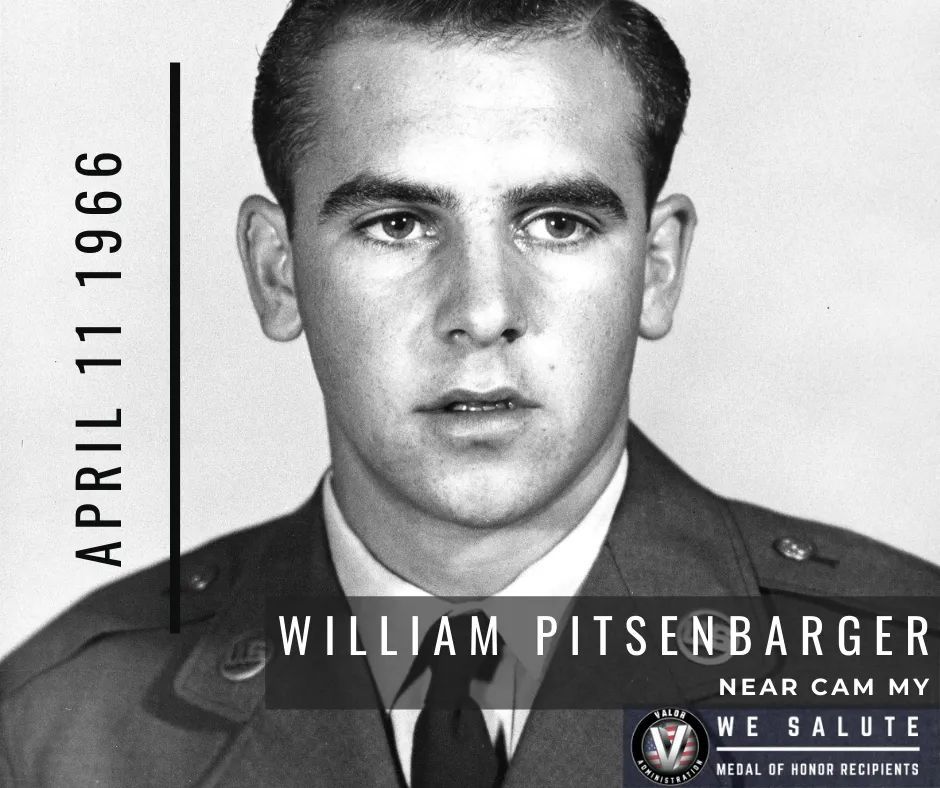April 11, 1966
Airman Pitsenbarger was aboard a rescue helicopter responding to a call for evacuation of casualties... 35 mile east of Saigon

Airman First Class Pitsenbarger was 21 years old
#valorveterans #vietnamwar #vietnamveterans  #MedalofHonor
cmohs.org/recipients/wil…