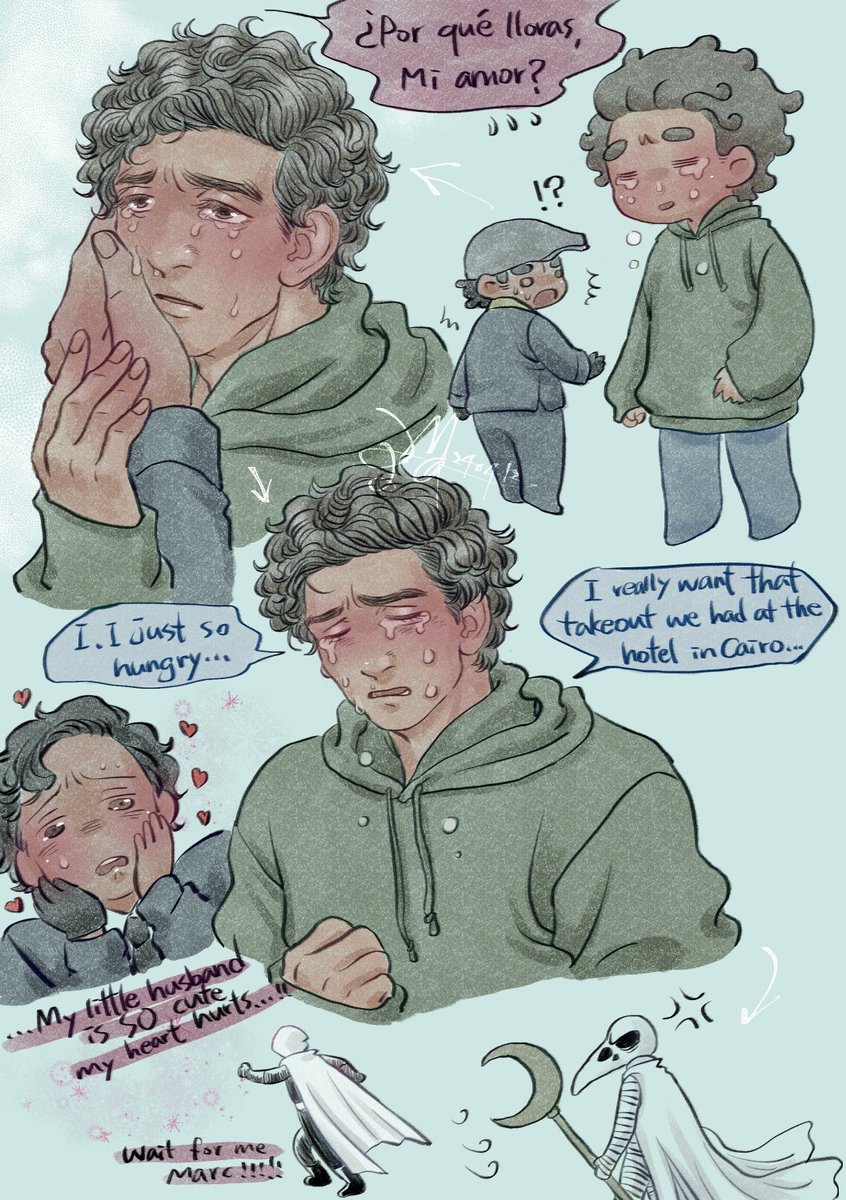 Pregnant Marc (18)
Affected by rapid hormonal changes 😭 🥡

#JakeMarc 
#JakeLockley #MarcSpector 
#MoonKnight 
#Mpreg
