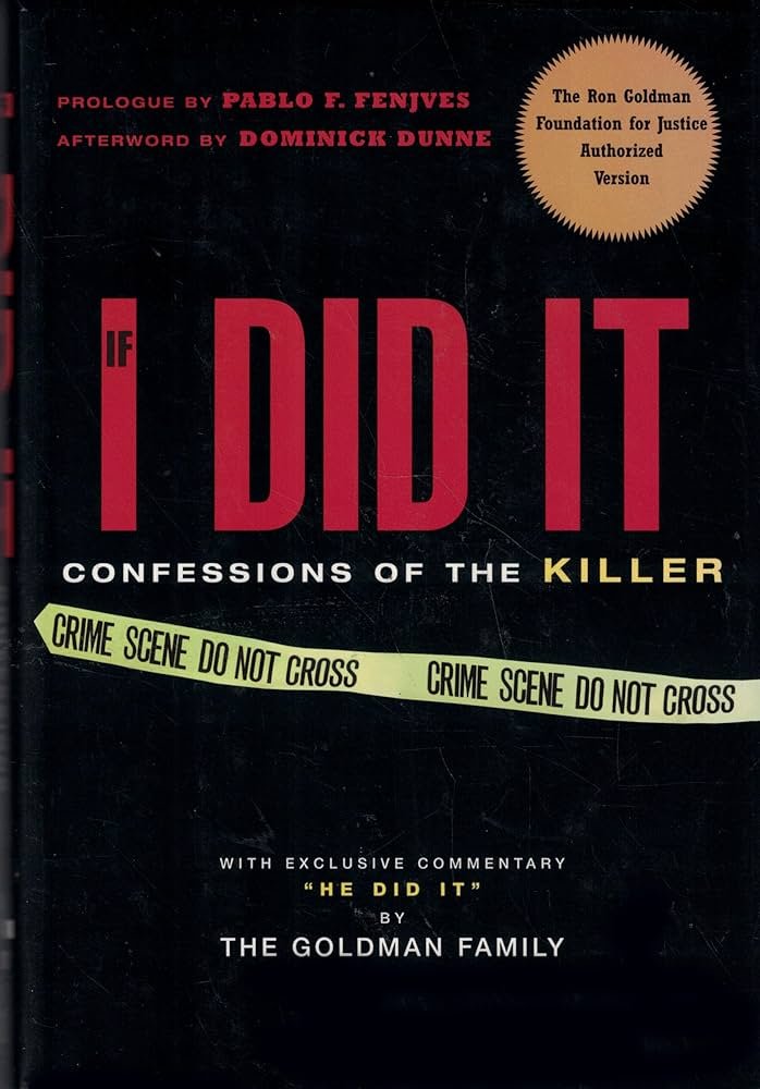 So if you were so heartbroken about your exwife getting brutally murdered, would you write a book called, 'If I Did It.' Well that is what OJ did. He wrote it 'hypthetically' as IF he were the killer. How sick is that?