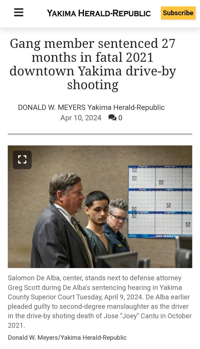 WA STATE

27 months prison time for 2nd degree murder!

yakimaherald.com/news/local/cri…

Source: Donald W. Meyers, Yakima Herald-Republic