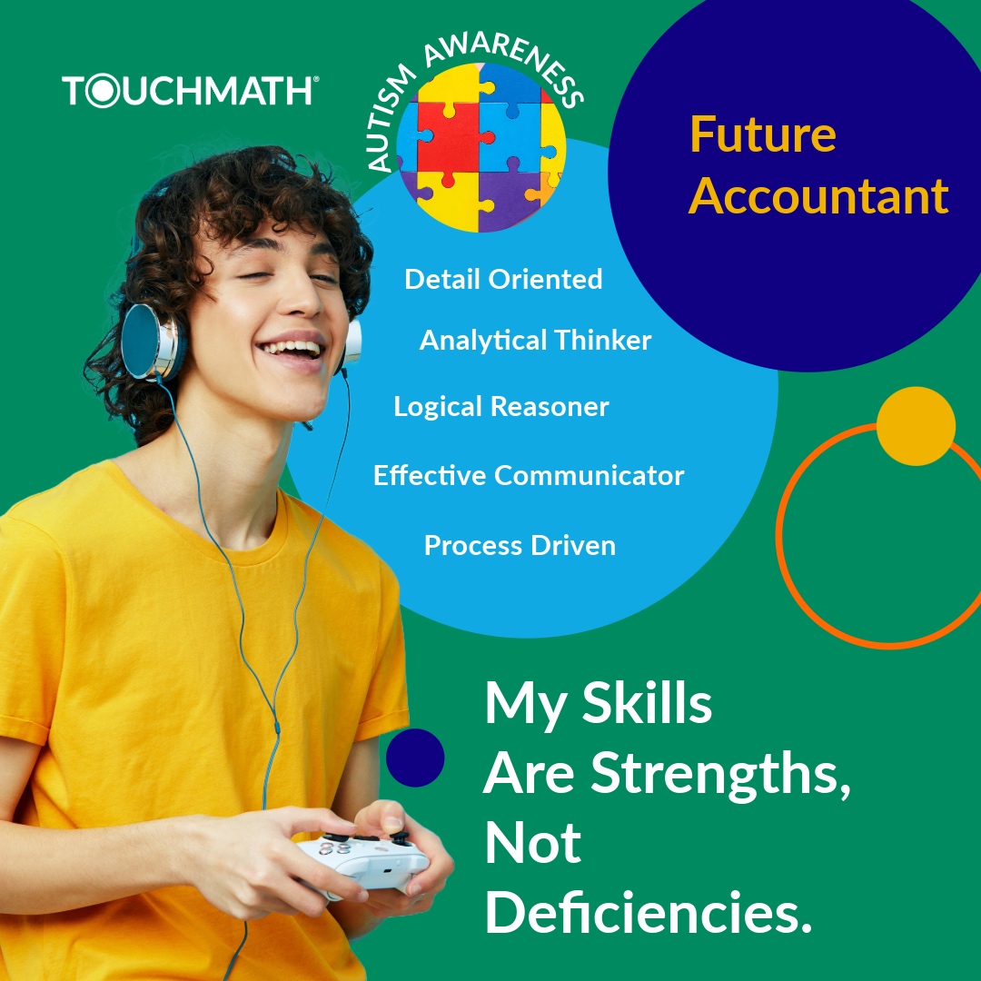 Every student's learning journey is unique, especially for those with autism. This month, we stand in solidarity with the autism community, promoting awareness and understanding. #TouchMath is here to support every step of the way. #AutismAwareness touchmath.com