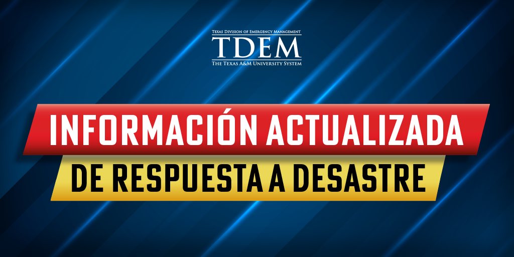 Si su hogar/negocio sufrió daños por las severas tormentas de esta semana, llene una encuesta de daños por desastres. Esta encuesta informa a funcionarios de necesidades inmediatas y si se califica para asistencia federal por desastre. Más: tdem.texas.gov/press-release/…