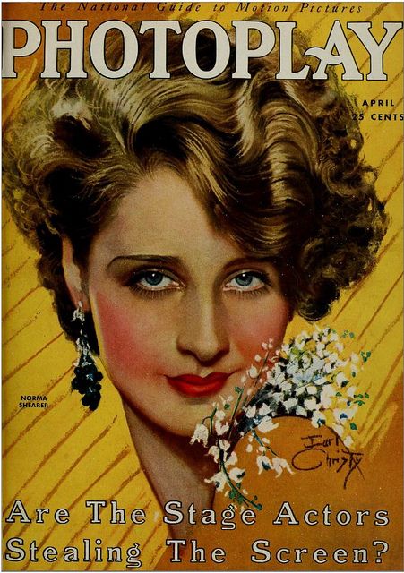 Norma Shearer on Photoplay in April 1930. Art by Earl Christy