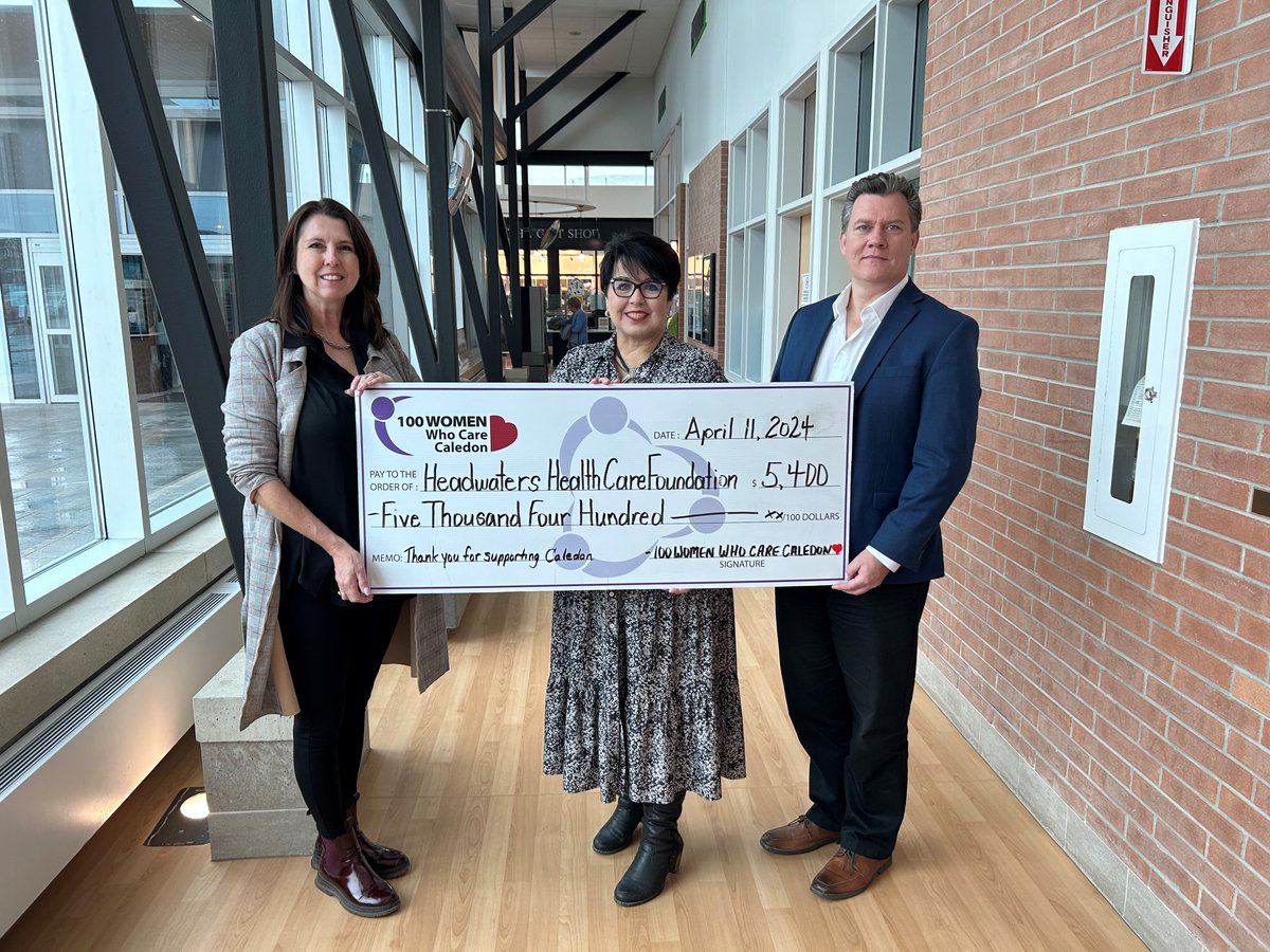 Today we are celebrating this very generous gift from 100 Women Who Care Caledon. These funds will be put towards the purchase of a Colposcopy, which is to prevent cervical cancer by detecting and treating precancerous lesions early. 

Thank you for this incredible donation 💜