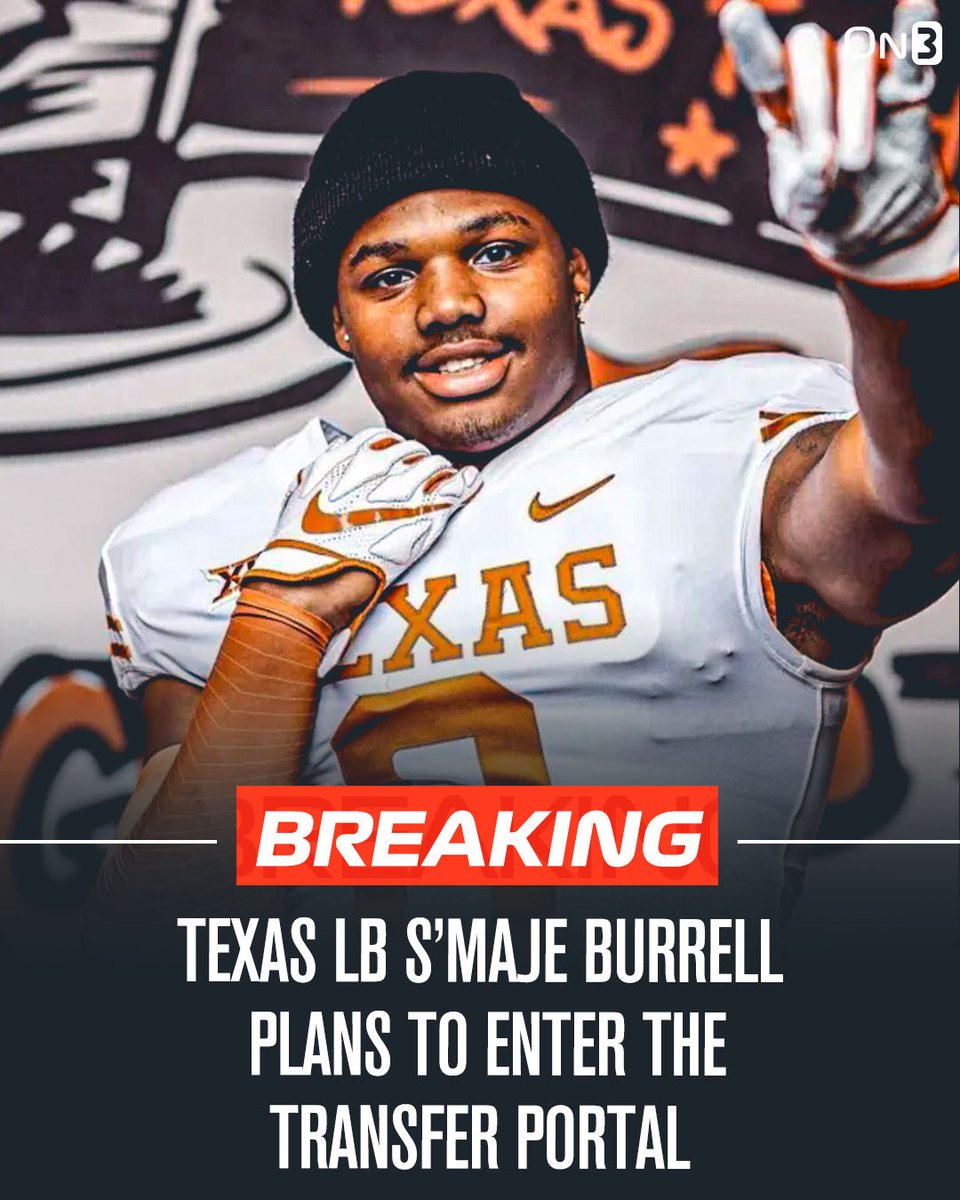 NEWS: Texas LB S'Maje Burrell has announced his plans to enter the NCAA Transfer Portal, per his Twitter🤘

Burrell is a former 4-star recruit from the 2023 class.

on3.com/college/texas-…