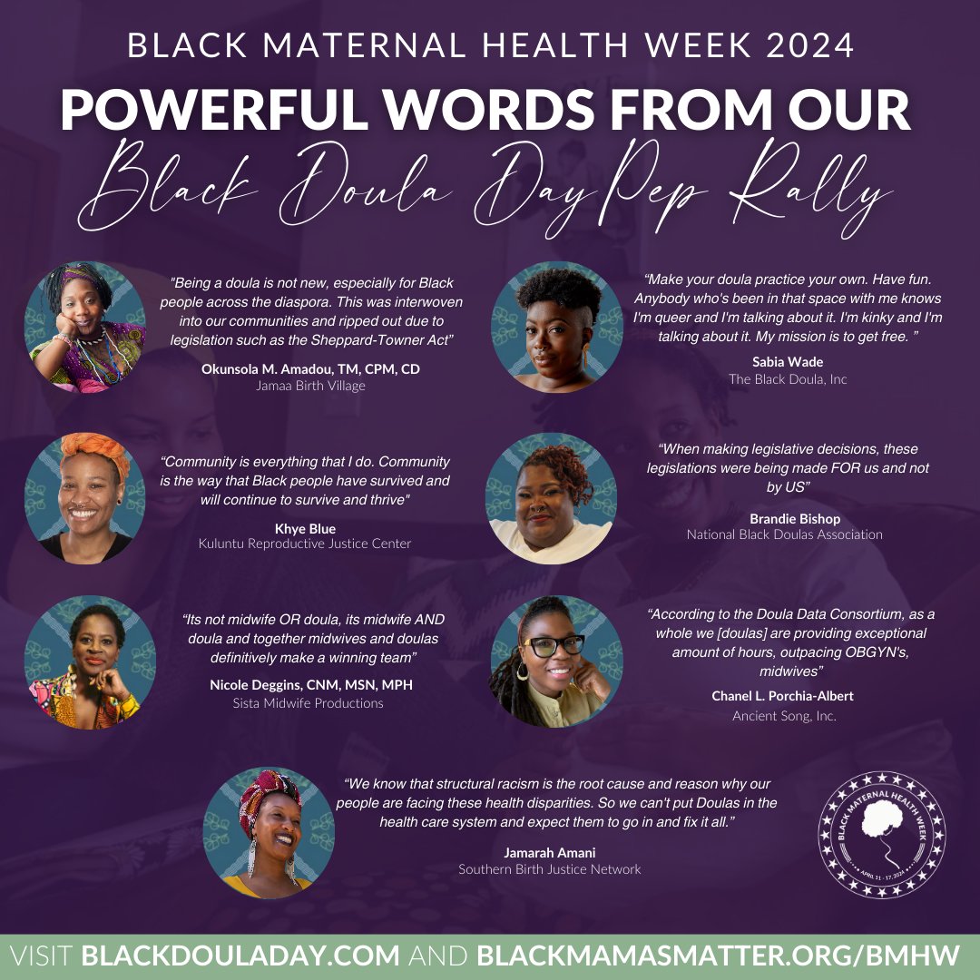 Thanks to all who joined the Black Doula Day Virtual Pep Rally! Let's keep celebrating Black birth joy and holistic restoration in Black Maternal Health efforts. Missed it? Check out the recording on BMMA's YouTube. Let's continue the conversation!  #BlackDoulaDay #BMHW24