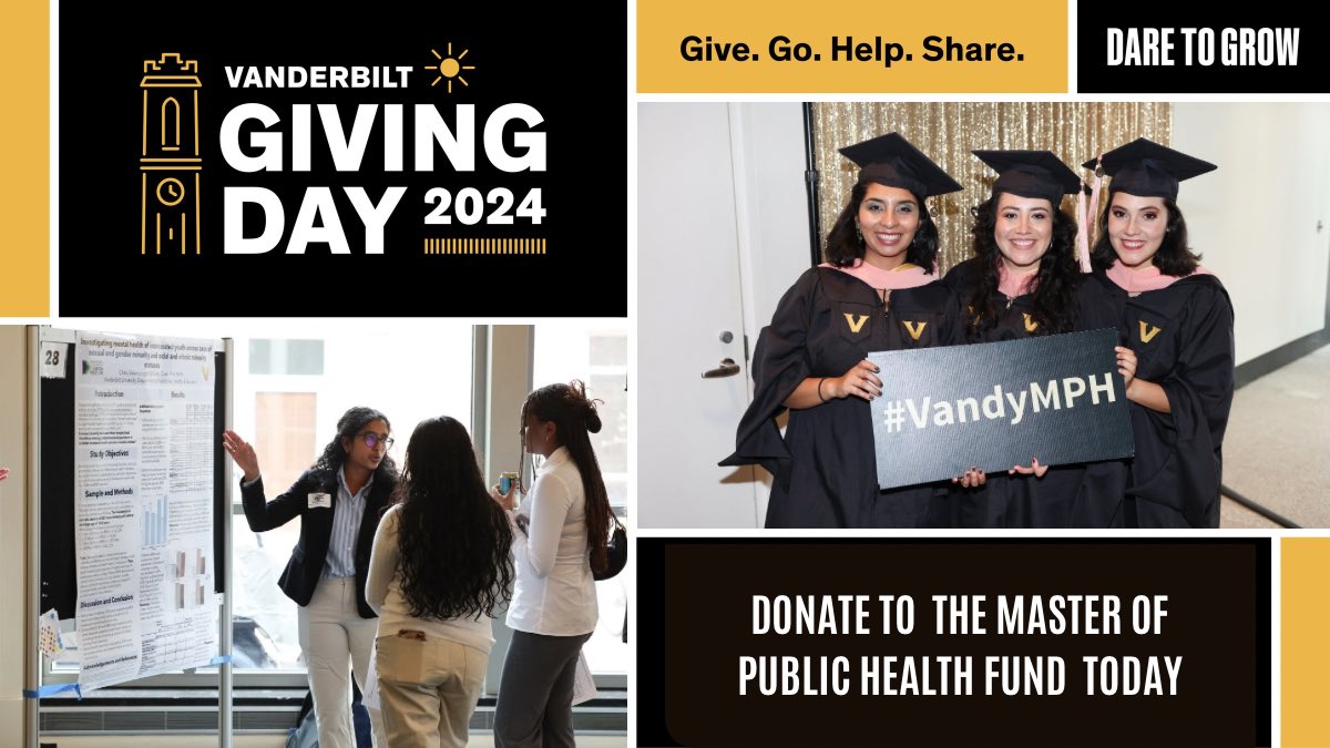 Want to donate directly to VUSM's Master of Public Health program? Simply search and select “MPH Fund” when choosing your donation designation, and your Giving Day contribution will go straight to supporting #VandyMPH! Donate before 11:59pm at bit.ly/4asSC8h #DaretoGrow