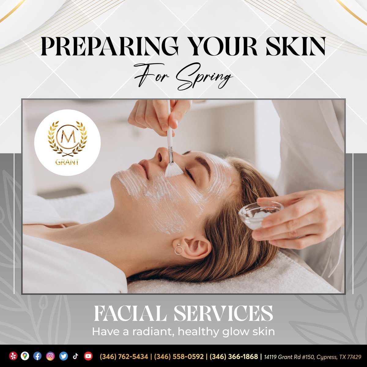 Spring Clean Your Skin
Treat yourself to a pampering Facial that will leave your skin feeling:#milanonailspagrant77429 #nailsalon77429 #grant77429 #nailsofinstagram #nails2inspire #stilletonails #coffinnails #nailsonfleek #nailsaddict #nailsart #artistsoninstagram
