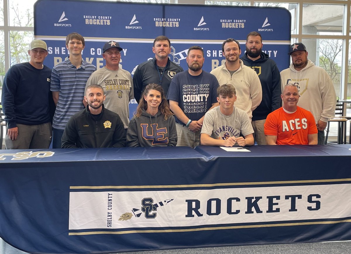 SCHSRockets's tweet photo. Congratulations are in order for Jack Wills who has signed to continue his education and baseball career at The University of Evansville!! @Wills21Jack @SC_Rockets @SCPS_Activities @UEvansville https://t.co/s8NvohEjBA