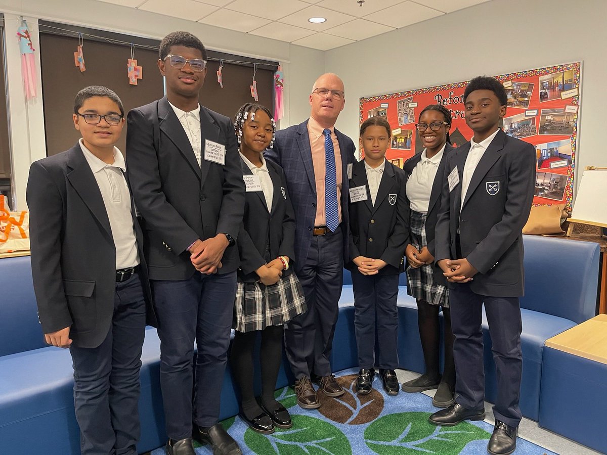 Great visit today with Pope John Paul II Catholic Academy in Dorchester. Here with future Vikings for Class of 2032!