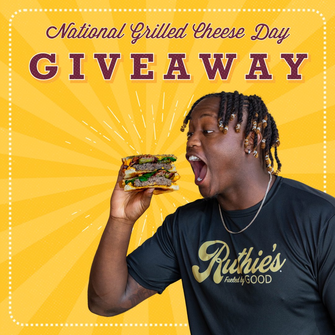 ✨CHEESY GIVEAWAY! 🧀 To celebrate #NationalGrilledCheeseDay, we're giving away a $100 gift card for Ruthie's, AKA the #BestGrilledCheeseInTexas! 🥪 Head over to our Instagram to enter the giveaway - we'll pick a winner at random tomorrow at midnight!