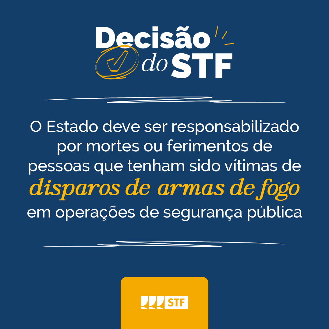 #DecisãoSTF⚖️O Plenário apontou que o Estado é responsável civilmente por lesões ou óbitos causados por disparos de armas de fogo em operações policiais, exigindo indenização para as vítimas ou seus familiares. O @STF_oficial também definiu que a existência de uma perícia sem…