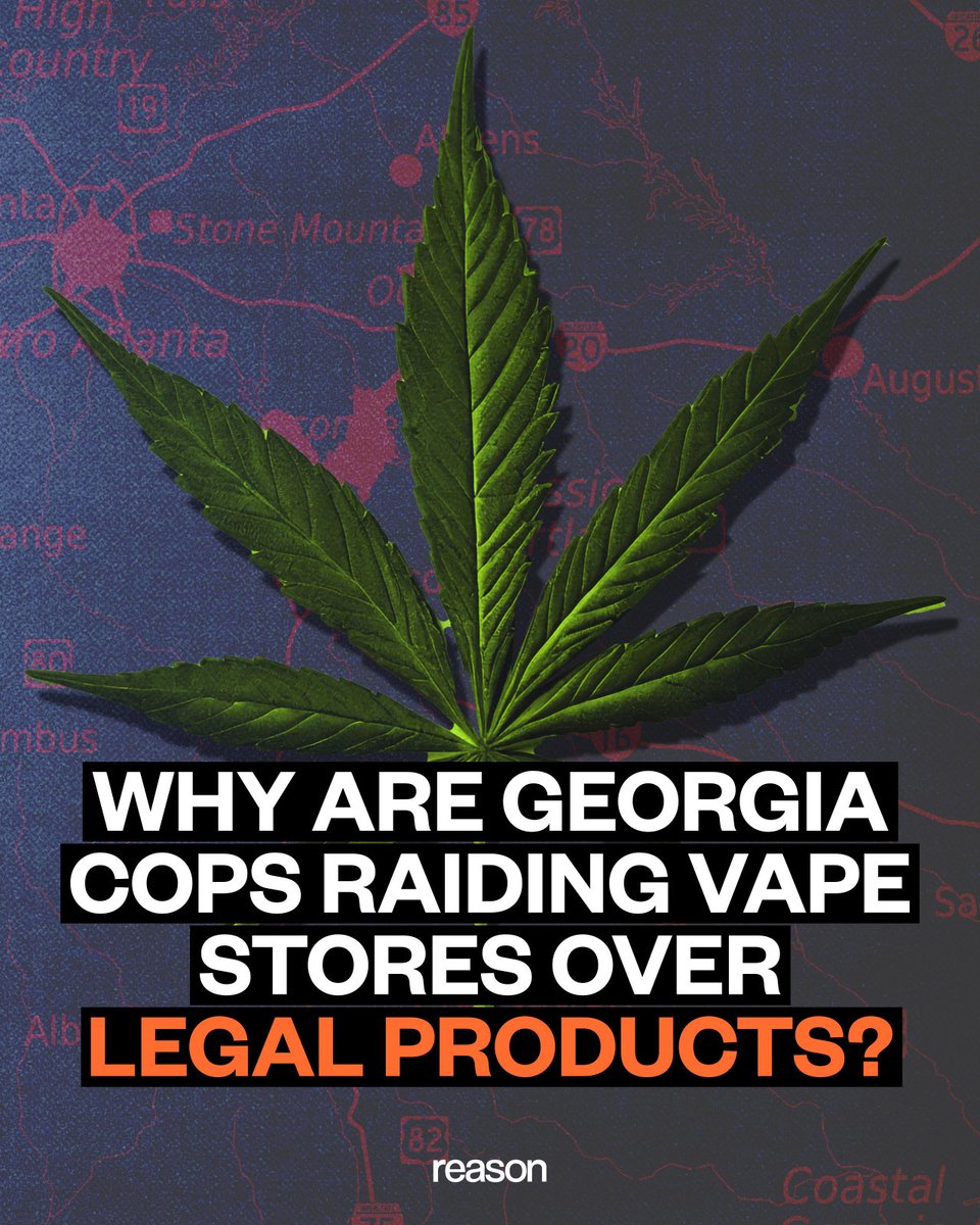 In 2022, we reported how Georgia police departments were raiding and hassling vape and smoke shops over completely legal products. Two years later, not much has changed. reason.pub/3Q1Ib3p
